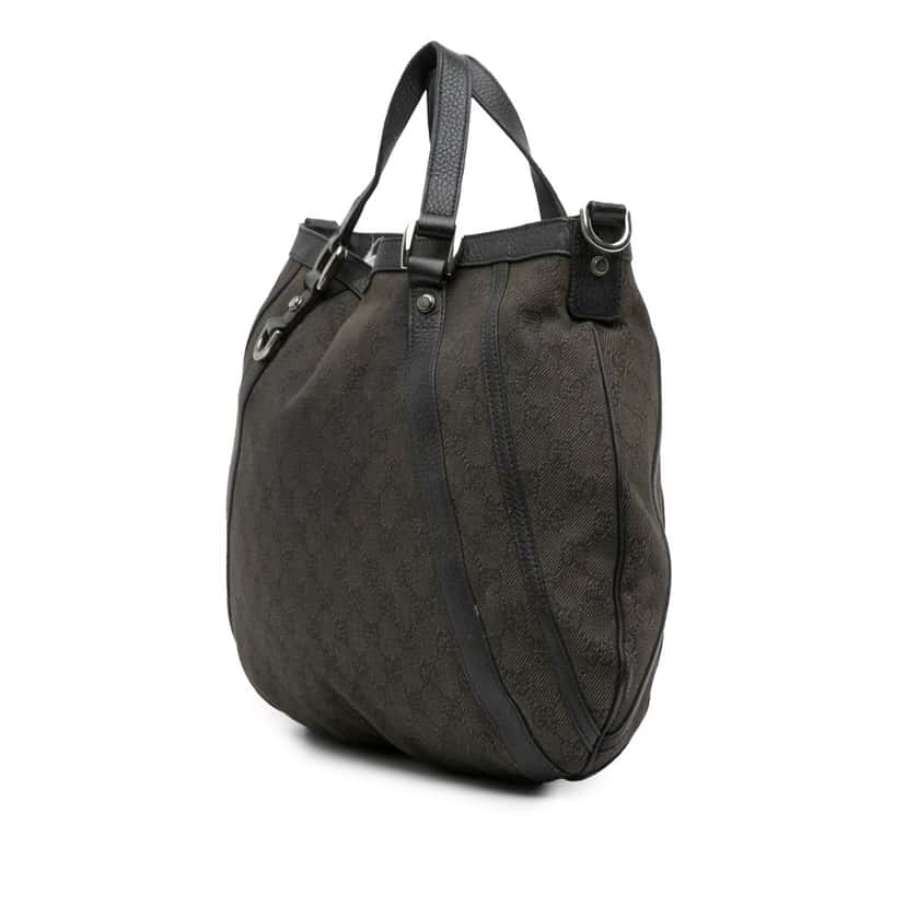 Gucci GG Denim Abbey D Ring Satchel Grey Denim Good condition - Back View