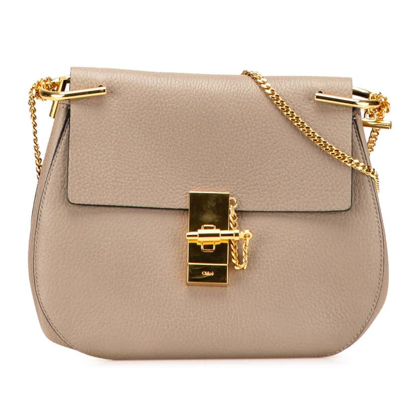 Chloé Small Leather Drew Crossbody Brown Leather Good condition - Front View