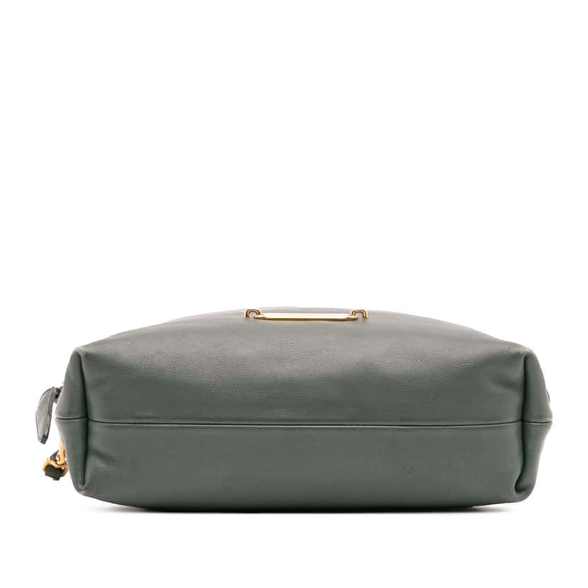Burberry House Check Canvas and Calfskin Little Crush Crossbody Green Leather Good condition - Inside View