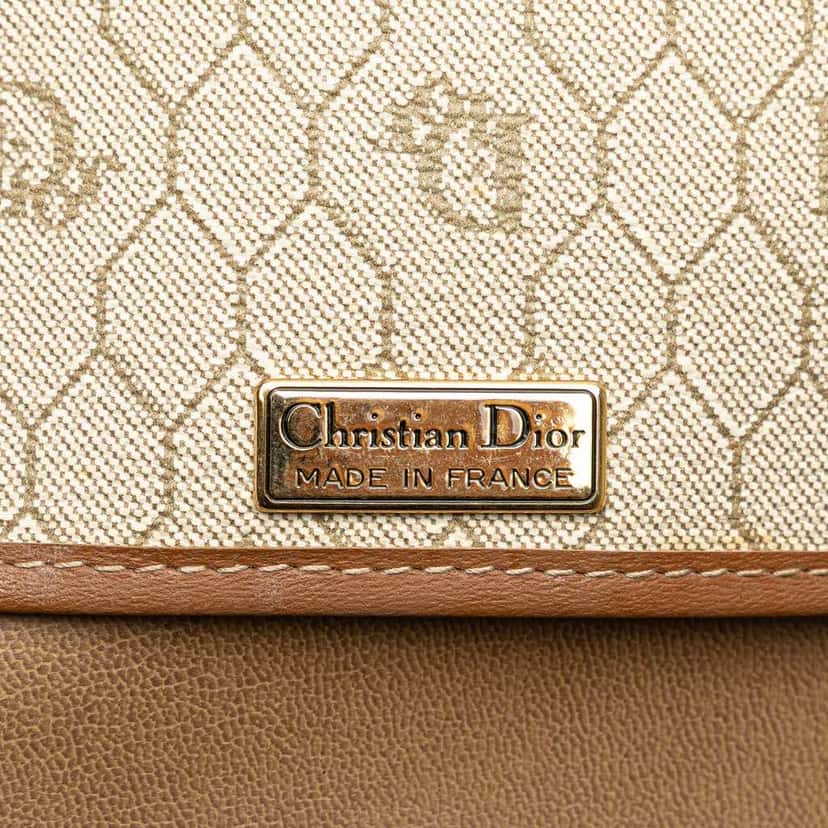 Dior Honeycomb Coated Canvas Crossbody Brown Canvas Good condition - Box View