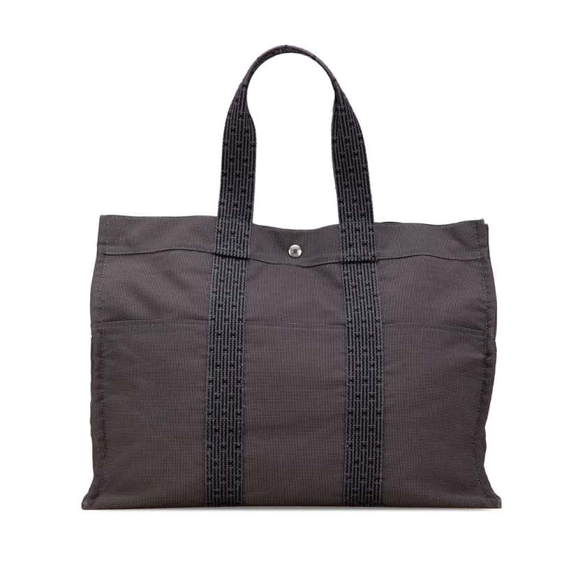 Hermès Canvas Herline GM Grey Canvas Fair condition - Front View