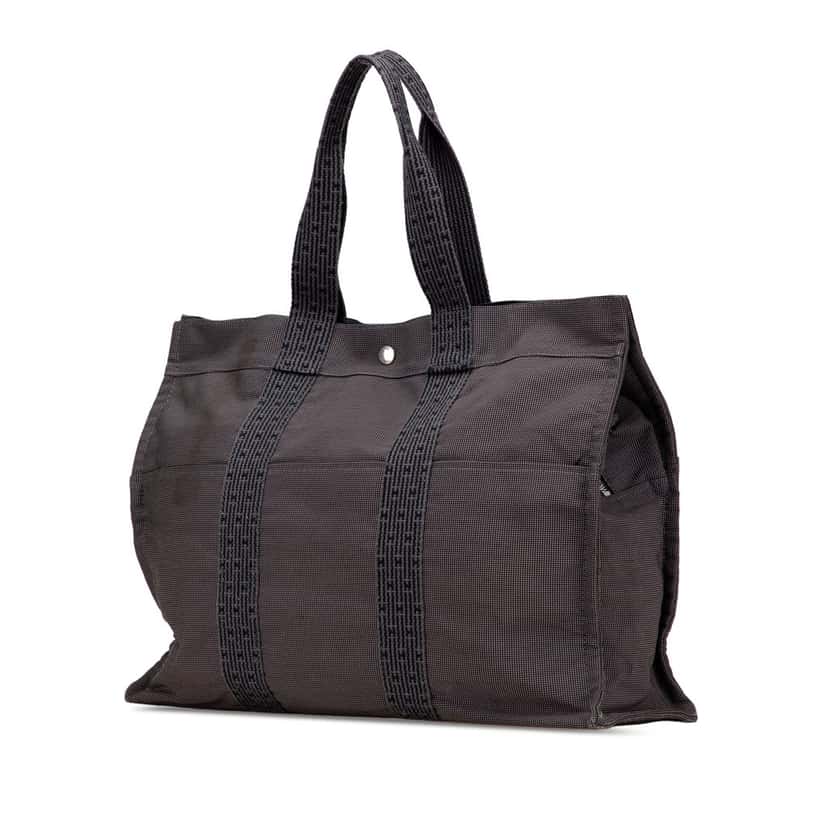 Hermès Canvas Herline GM Grey Canvas Fair condition - Back View