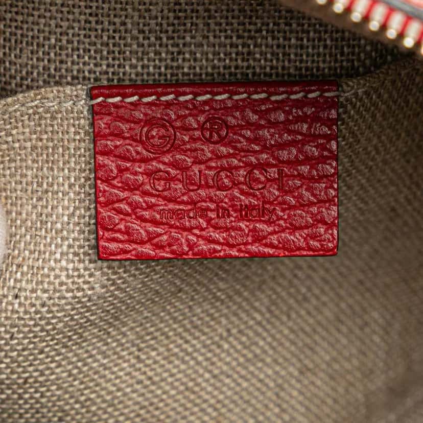 Gucci Mini Leather GG Charm Dome Satchel Red Leather Good condition - Box View