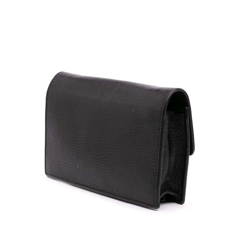 Gucci Interlocking G Dollar Calfskin Wallet on Chain Black Leather Good condition - Back View