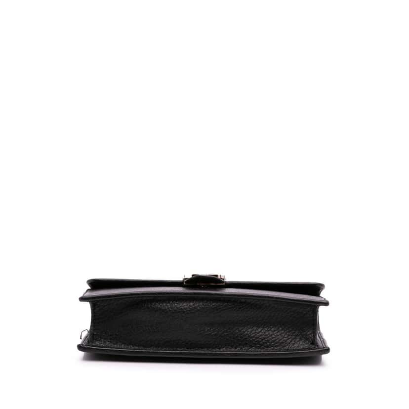 Gucci Interlocking G Dollar Calfskin Wallet on Chain Black Leather Good condition - Inside View