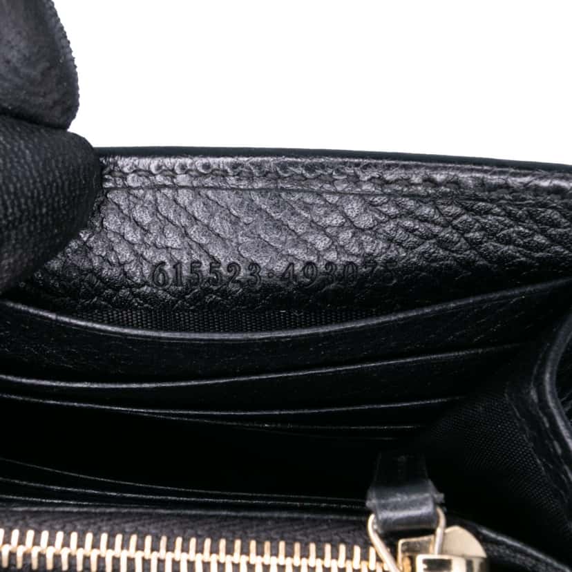 Gucci Interlocking G Dollar Calfskin Wallet on Chain Black Leather Good condition - Box View