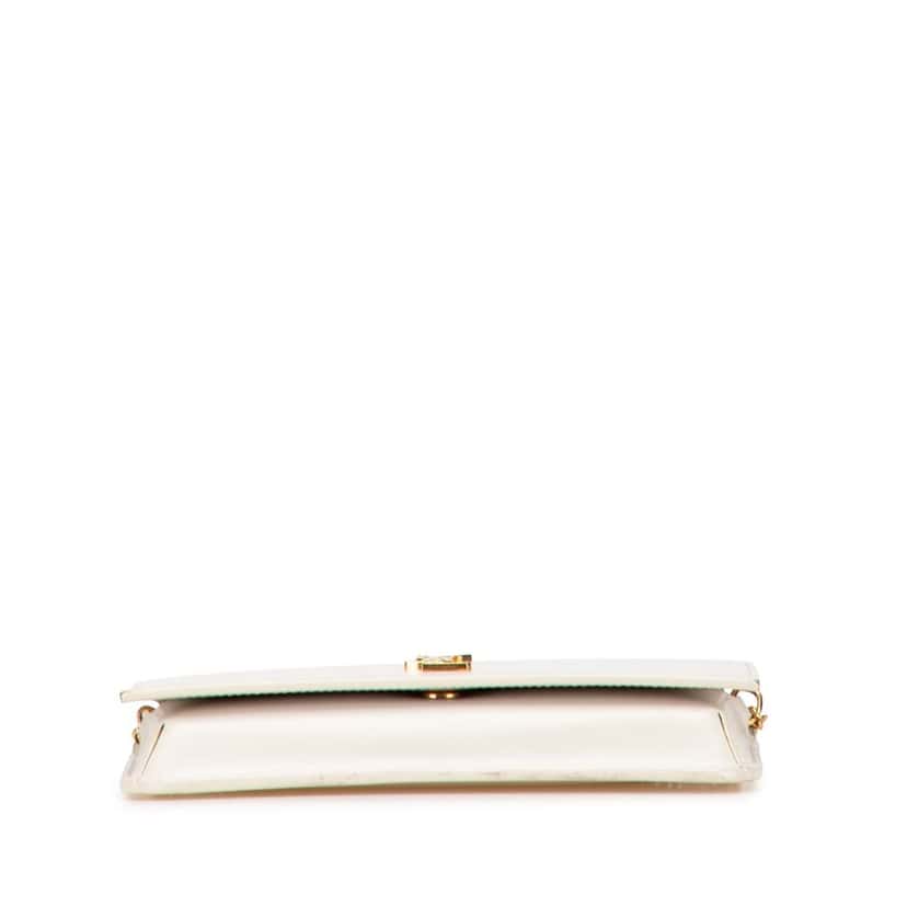 Saint Laurent Smooth Leather Cassandre Phone Holder White Leather Good condition - Inside View
