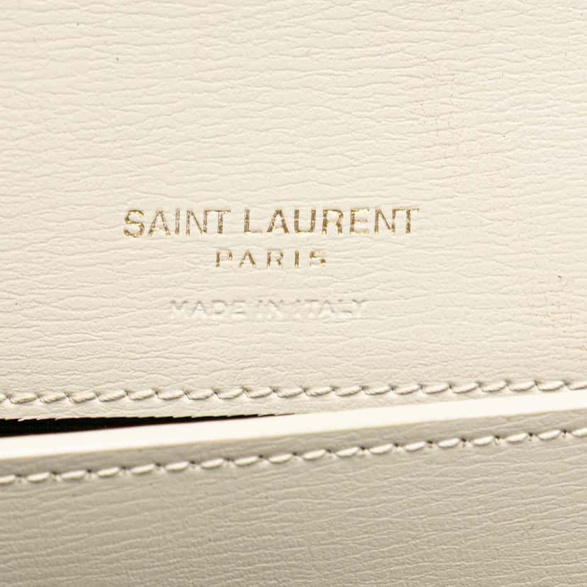 Saint Laurent Smooth Leather Cassandre Phone Holder White Leather Good condition - Box View