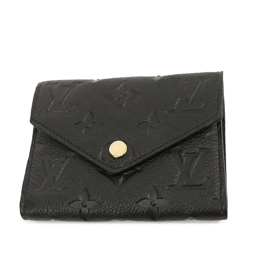 Louis Vuitton Monogram Empreinte Victorine Wallet Black Leather Good condition - Front View