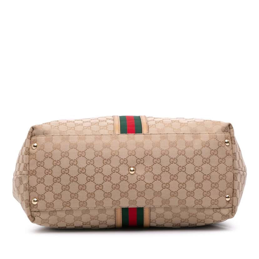Gucci GG Canvas Web Tassel Tote Brown Canvas Good condition - Inside View