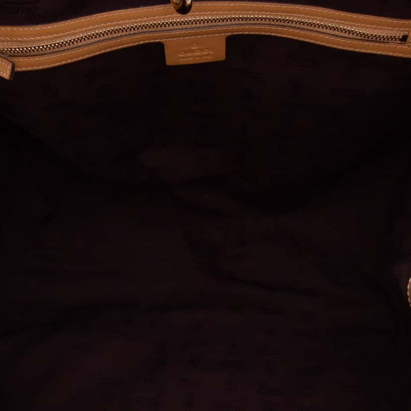 Gucci GG Canvas Web Tassel Tote Brown Canvas Good condition - Model View