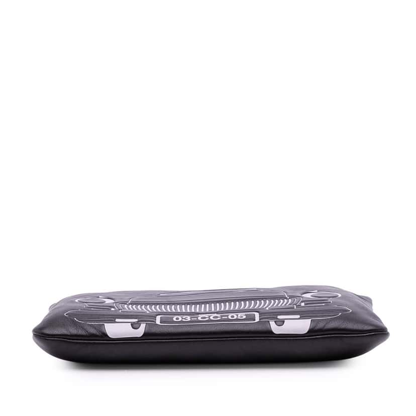Chanel Medium Printed Lambskin Cuba La Habana O Case Clutch Black Leather Good condition - Inside View