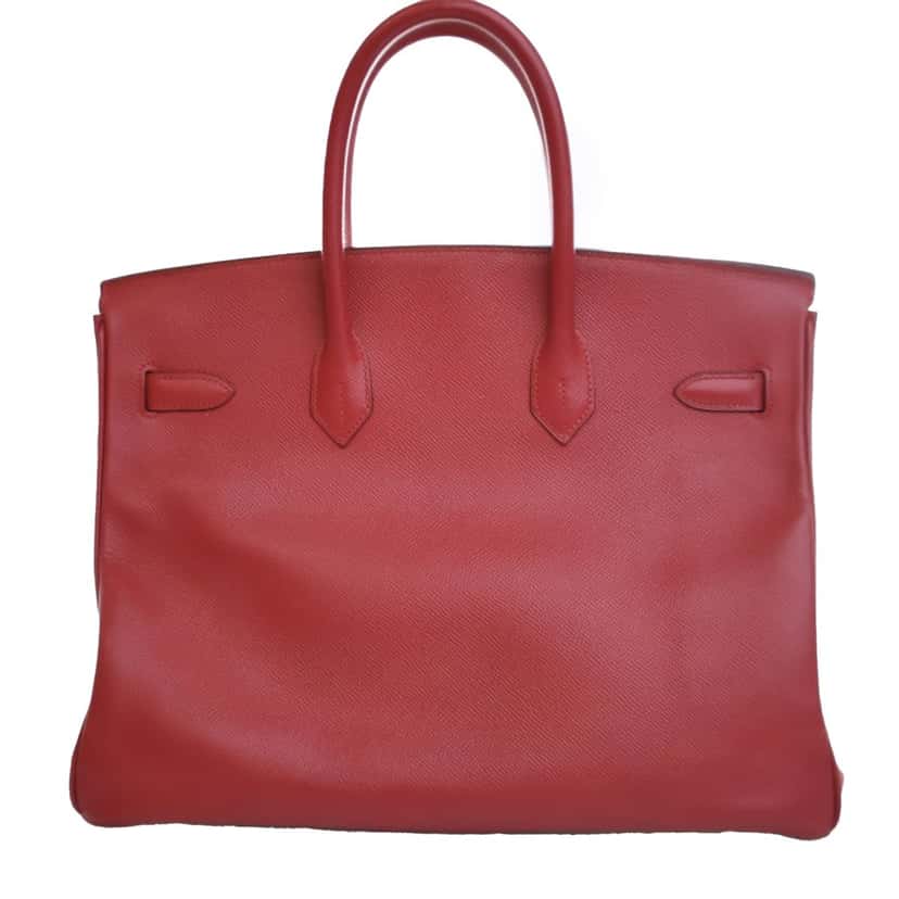 Hermès Epsom Birkin Retourne 35 Red Leather Good condition - Back View