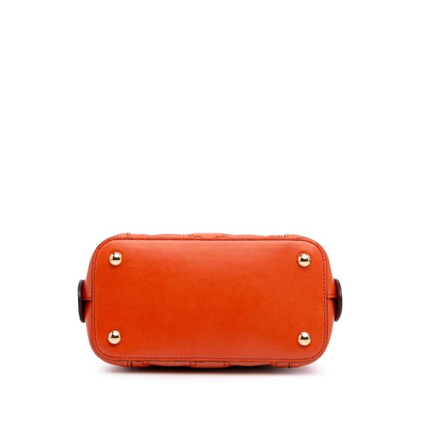 Gucci Mini GG Matelasse Calfskin Top Handle Bag Orange Leather Good condition - Inside View