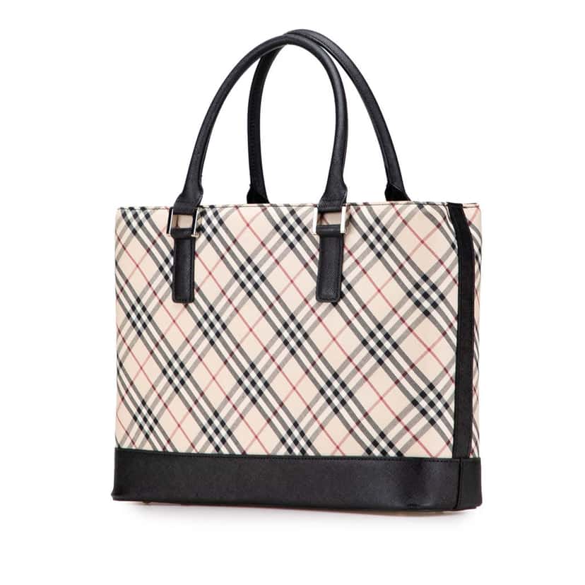 Burberry Nova Check Canvas Tote Brown Canvas Good condition - Back View