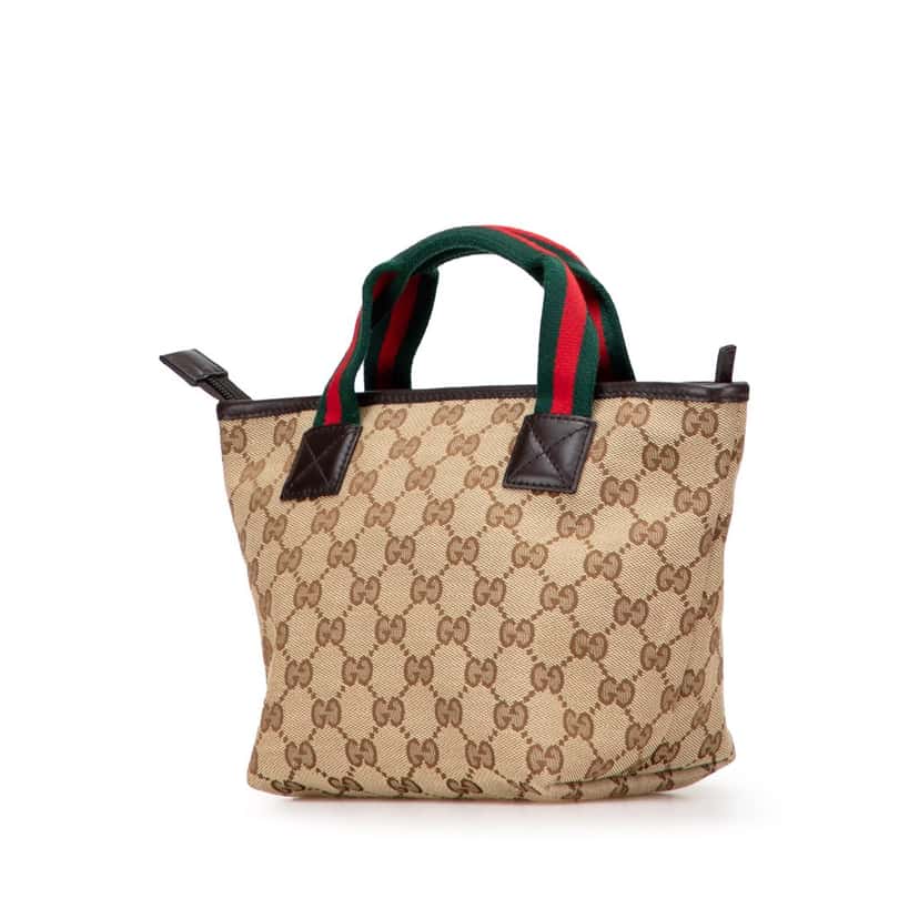 Gucci Mini GG Canvas Web Childrens Handbag Brown Canvas Good condition - Back View