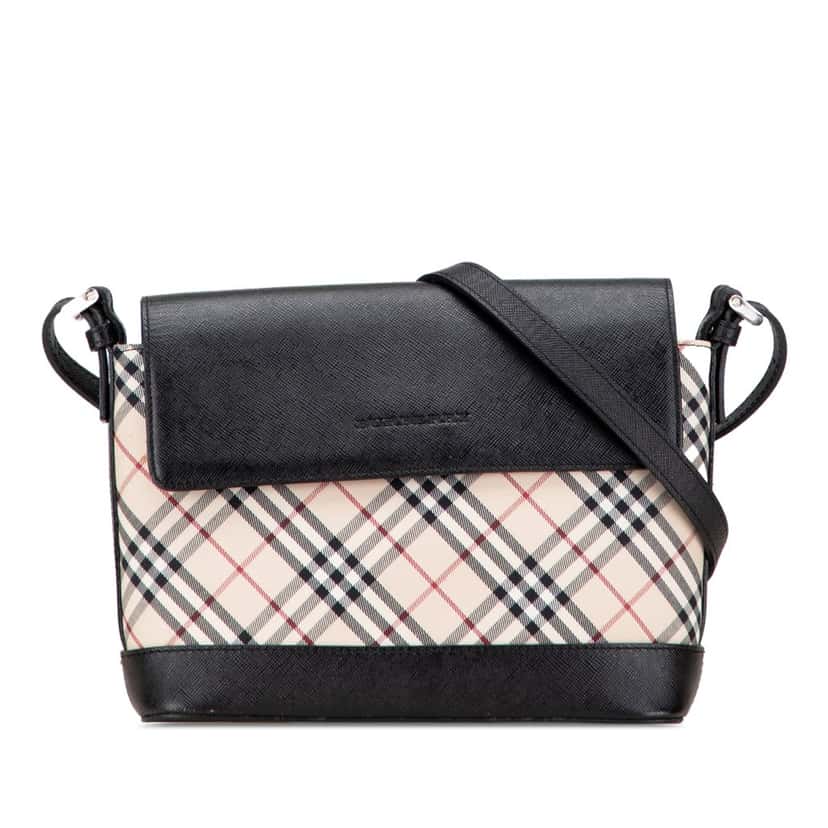 Burberry Nova Check Canvas Crossbody Brown Canvas Good condition - Front View