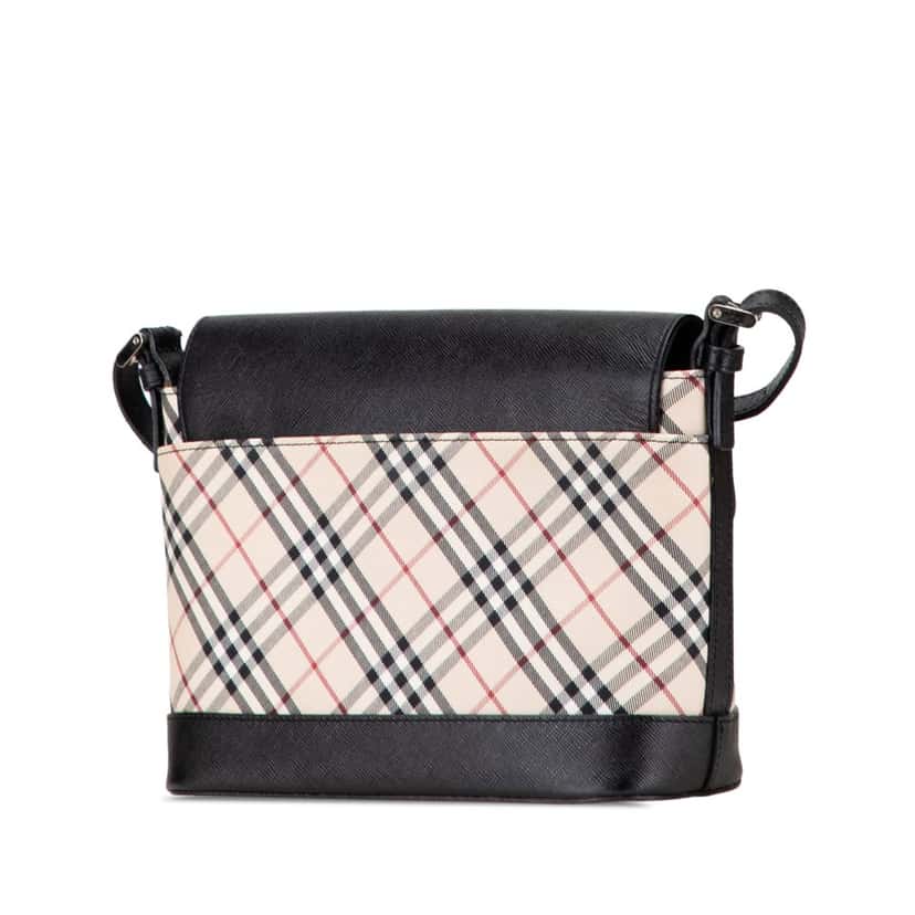 Burberry Nova Check Canvas Crossbody Brown Canvas Good condition - Back View