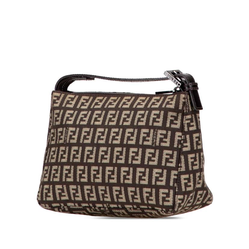 Fendi Zucchino Canvas Handbag Brown Canvas Good condition - Back View