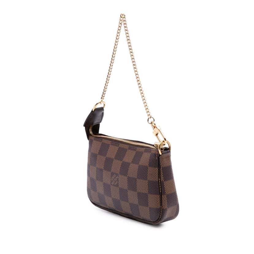 Louis Vuitton Damier Ebene Mini Pochette Accessoires Brown Canvas Good condition - Back View