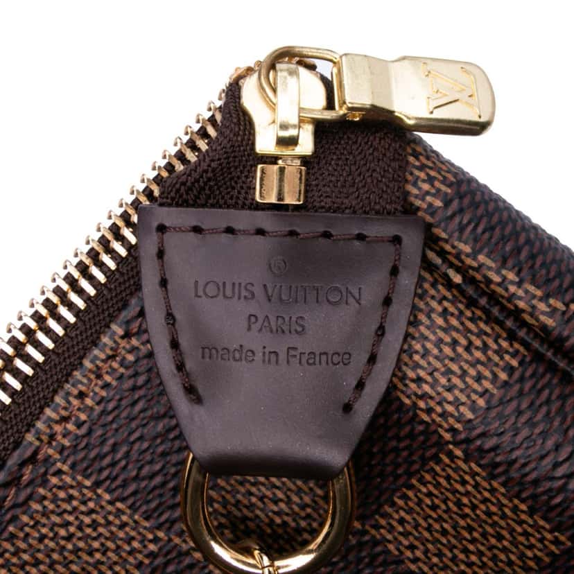Louis Vuitton Damier Ebene Mini Pochette Accessoires Brown Canvas Good condition - Box View