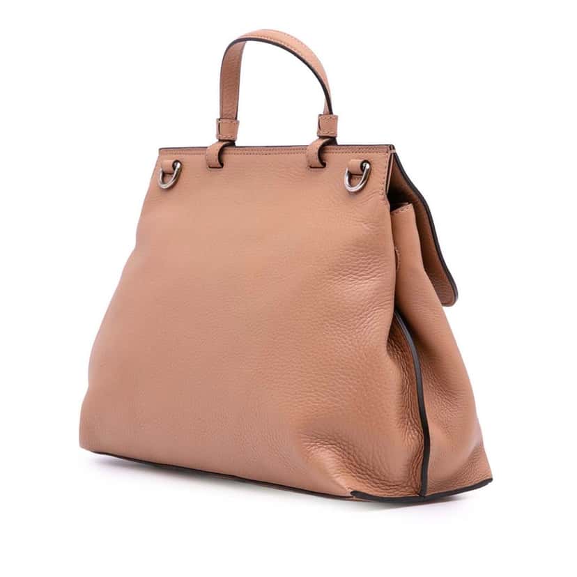 Gucci Medium Leather Bamboo Daily Satchel Brown Leather Good condition - Back View