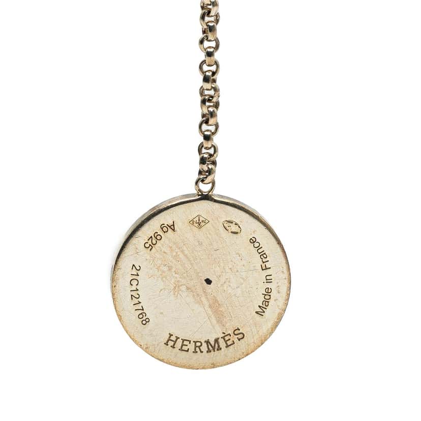 Hermès Sterling Silver and 18K Rose Gold Ex Libris Swing Earrings Silver Silver Good condition - Model View