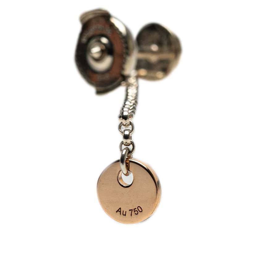 Hermès Sterling Silver and 18K Rose Gold Ex Libris Swing Earrings Silver Silver Good condition - Box View