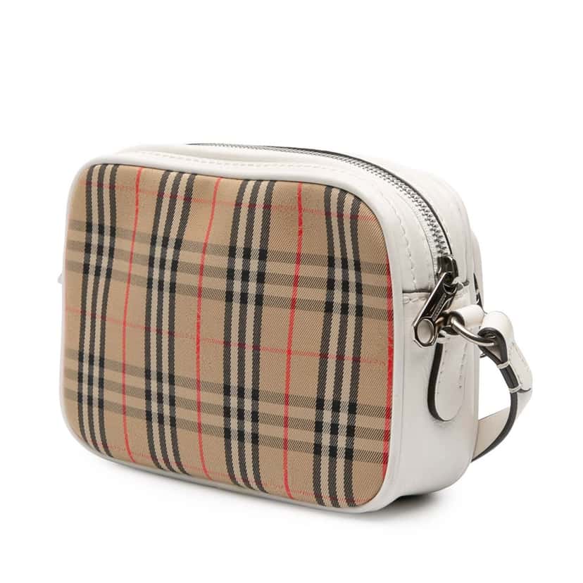 Burberry Haymarket Check Canvas 1983 Link Crossbody Brown Canvas Good condition - Back View