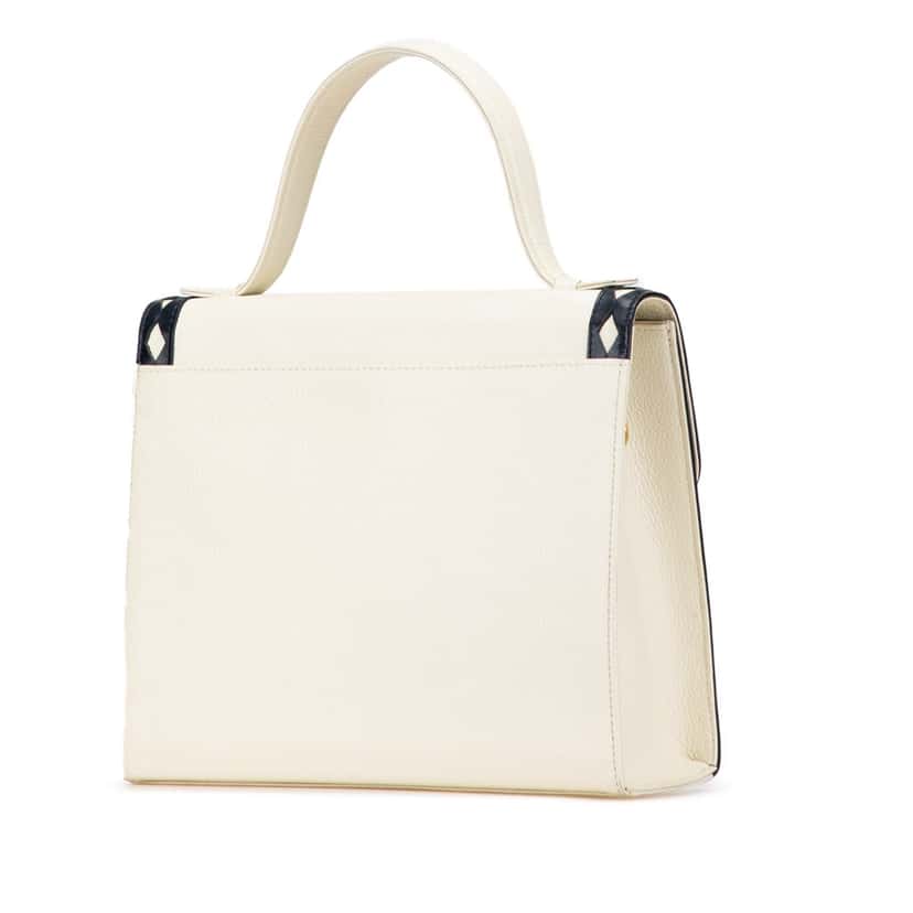 Yves Saint Laurent Leather Satchel White Leather Good condition - Back View