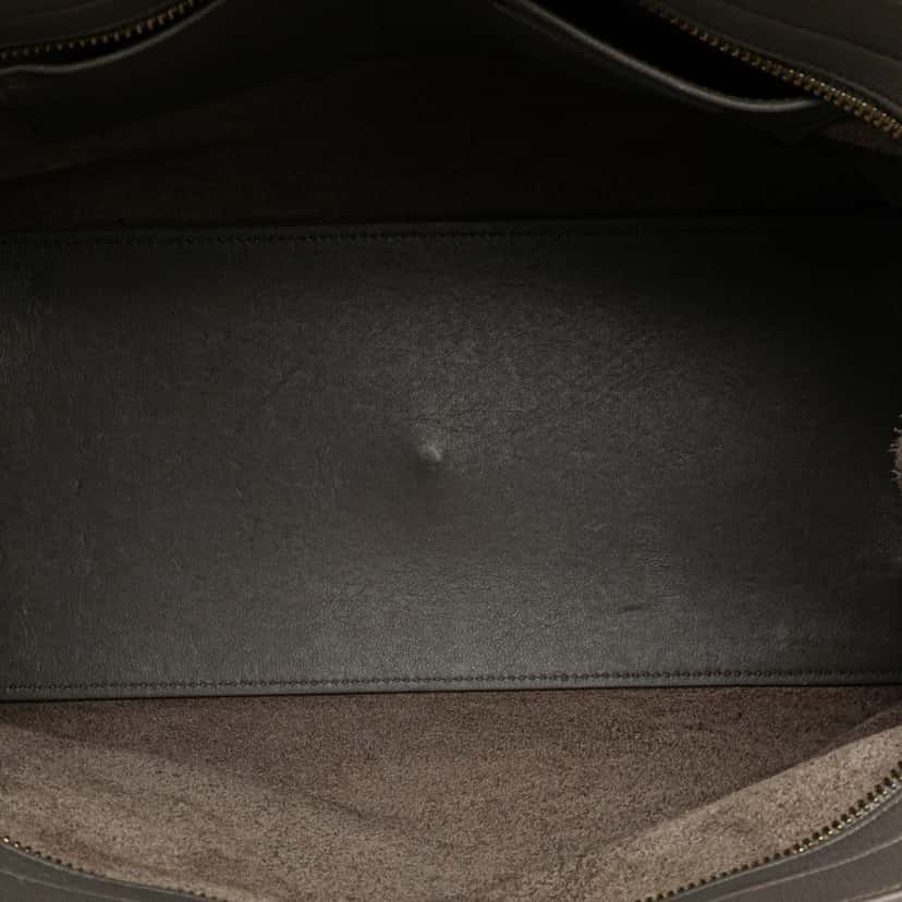 Saint Laurent Small Leather Monogram Cabas Satchel Grey Leather Good condition - Model View