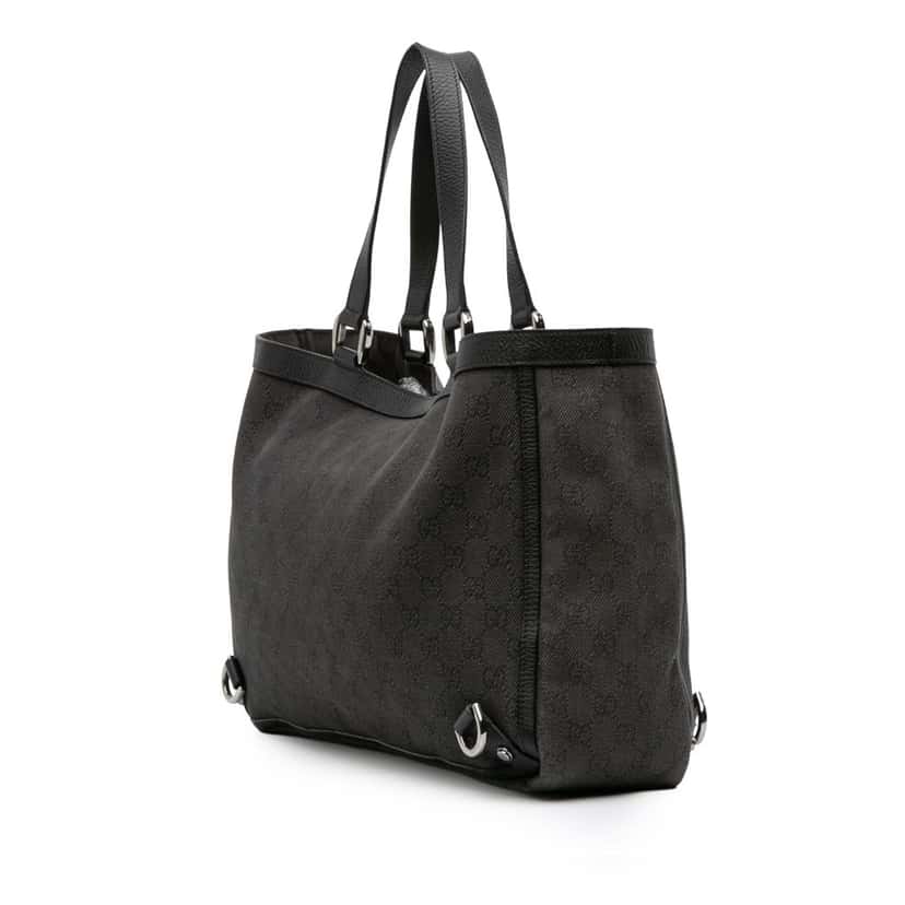 Gucci GG Canvas Abbey D Ring Tote Black Canvas Good condition - Back View