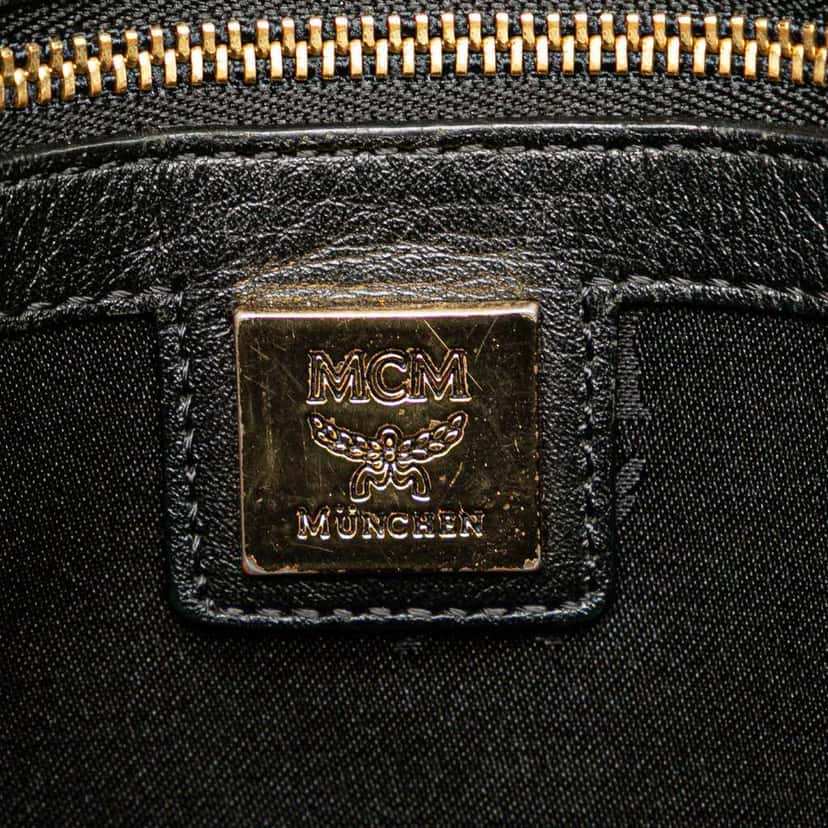 Mcm Small Visetos Metallic Coated Canvas Studded Stark Backpack Gold Canvas Good condition - Box View