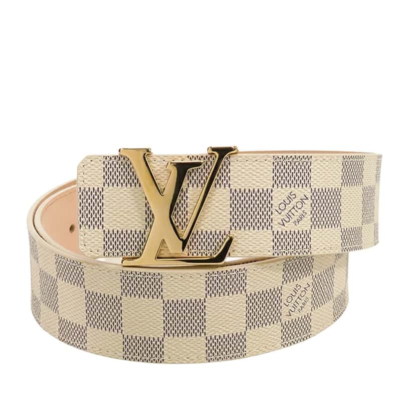 Louis Vuitton Damier Azur Initiales Belt White Canvas Good condition - Front View