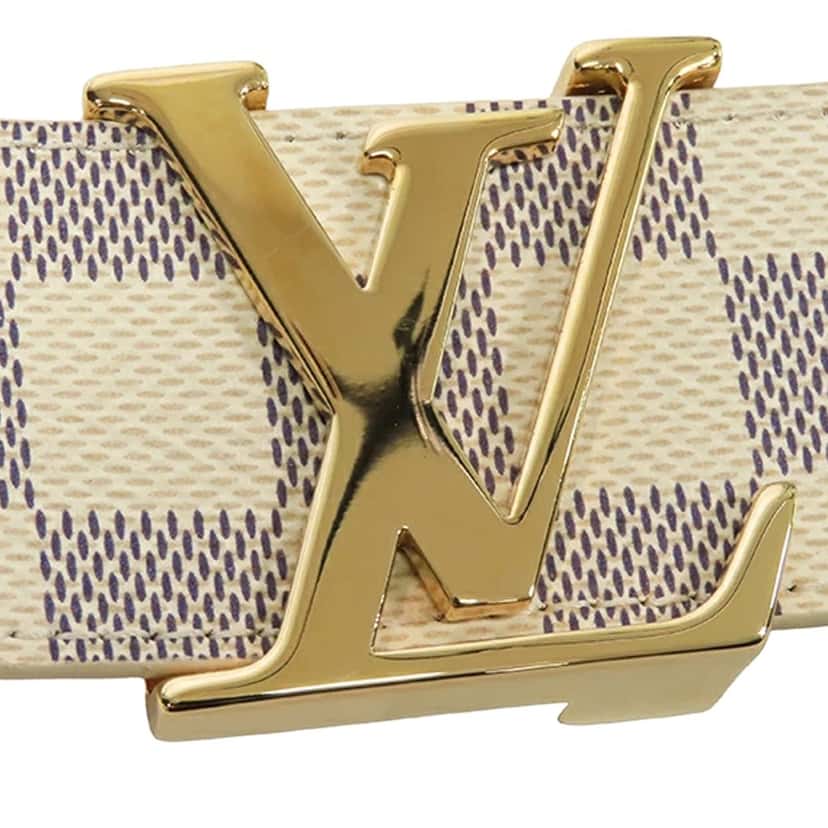 Louis Vuitton Damier Azur Initiales Belt White Canvas Good condition - Box View