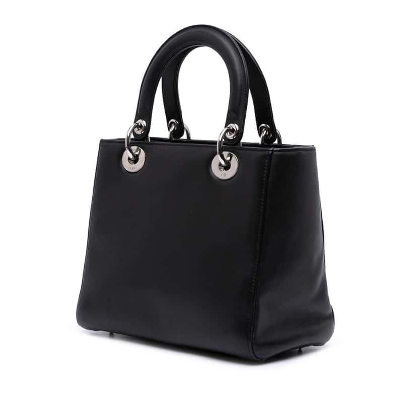 Dior Medium Calfskin Paradise Lady Dior Black Leather Good condition - Back View