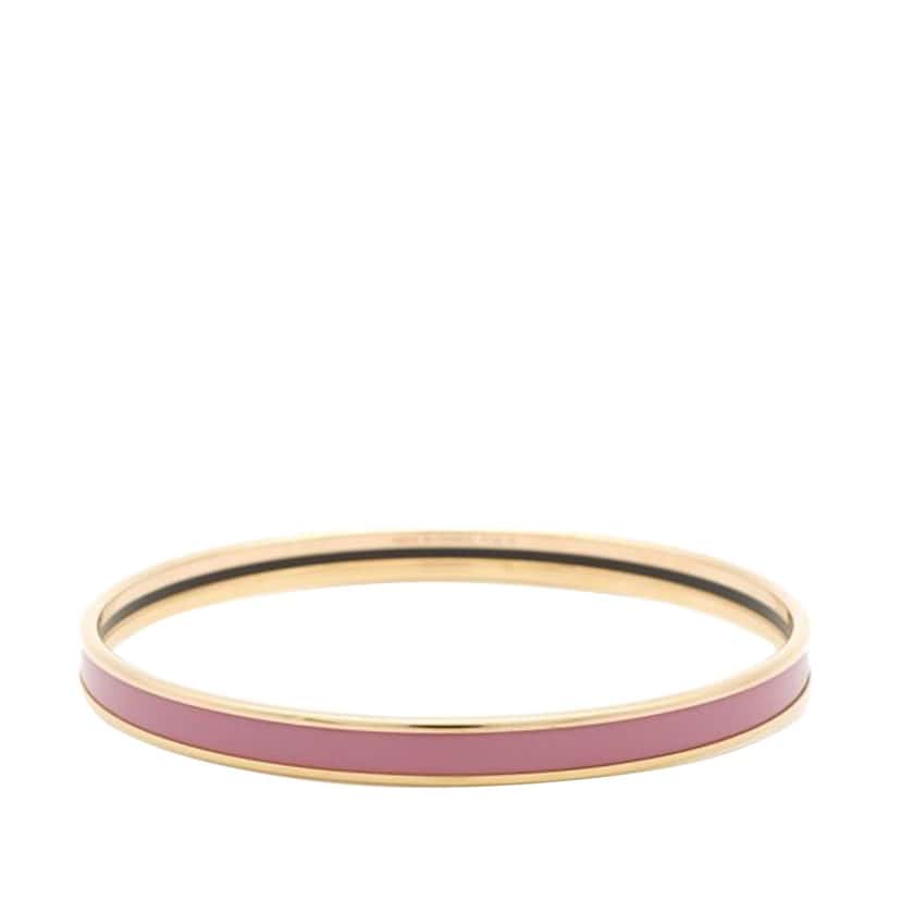 Hermès Extra Narrow Enamel Uni Bangle Pink Good condition - Back View