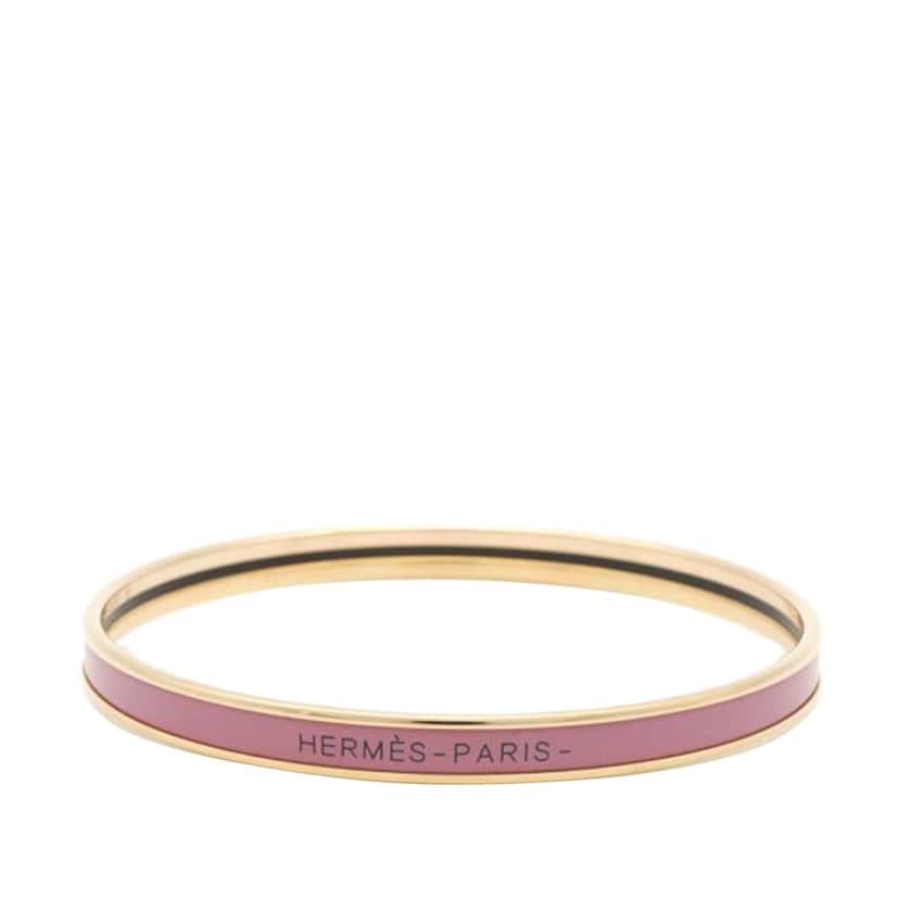 Hermès Extra Narrow Enamel Uni Bangle Pink Good condition - Inside View