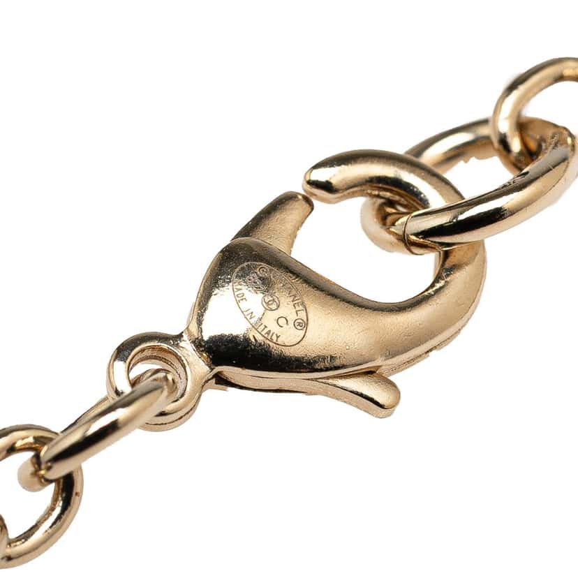 Chanel Gold Plated Enamel CC Lion Book Locket Pendant Necklace Gold Metal Good condition - Inside View