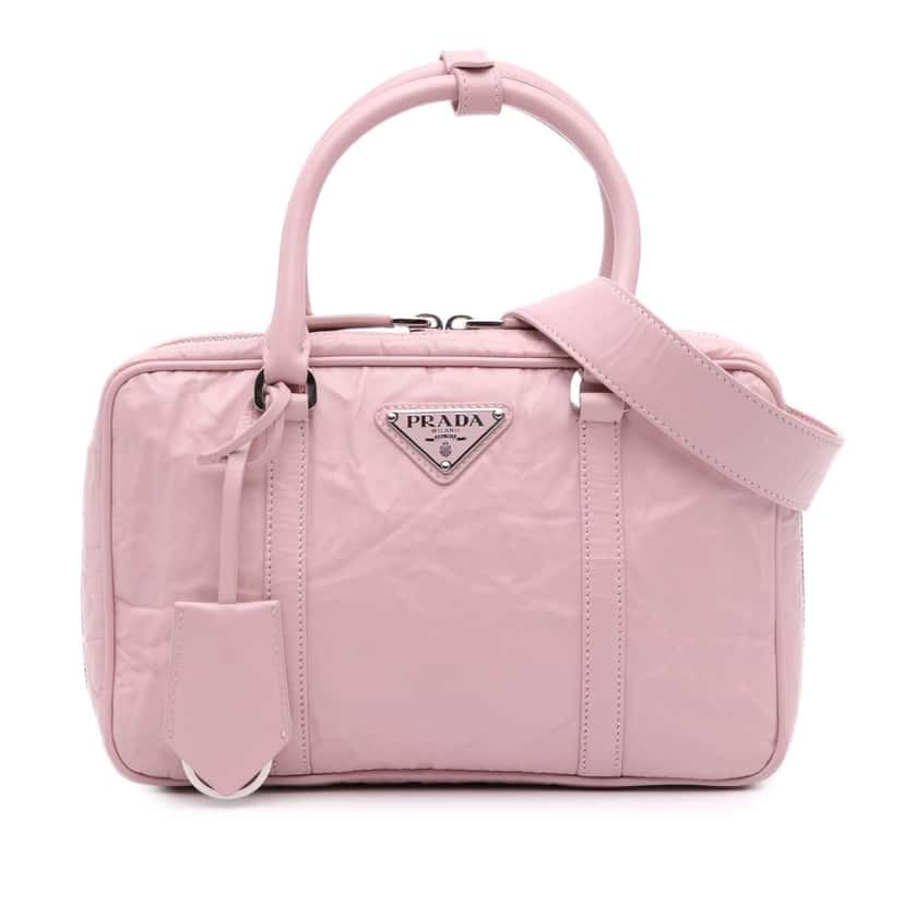 Prada Medium Nappa Antique Re-Edition 2001 Satchel Pink Leather Good condition - Front View