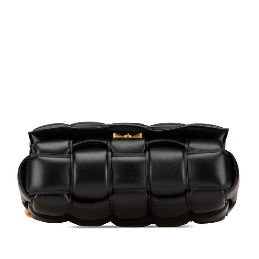 Bottega Veneta Nappa Intrecciato Padded Chain Cassette Satchel Black Leather Good condition - Inside View