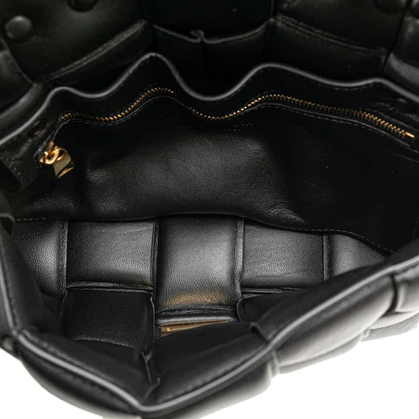 Bottega Veneta Nappa Intrecciato Padded Chain Cassette Satchel Black Leather Good condition - Model View