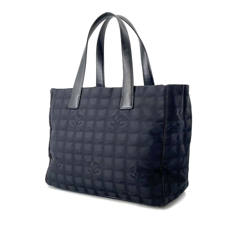 Chanel New Travel Line Nylon Tote Black Good condition - Back View