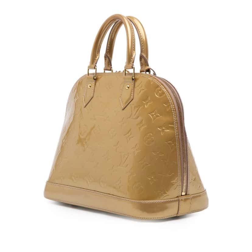 Louis Vuitton Monogram Vernis Alma PM Gold Leather Good condition - Back View