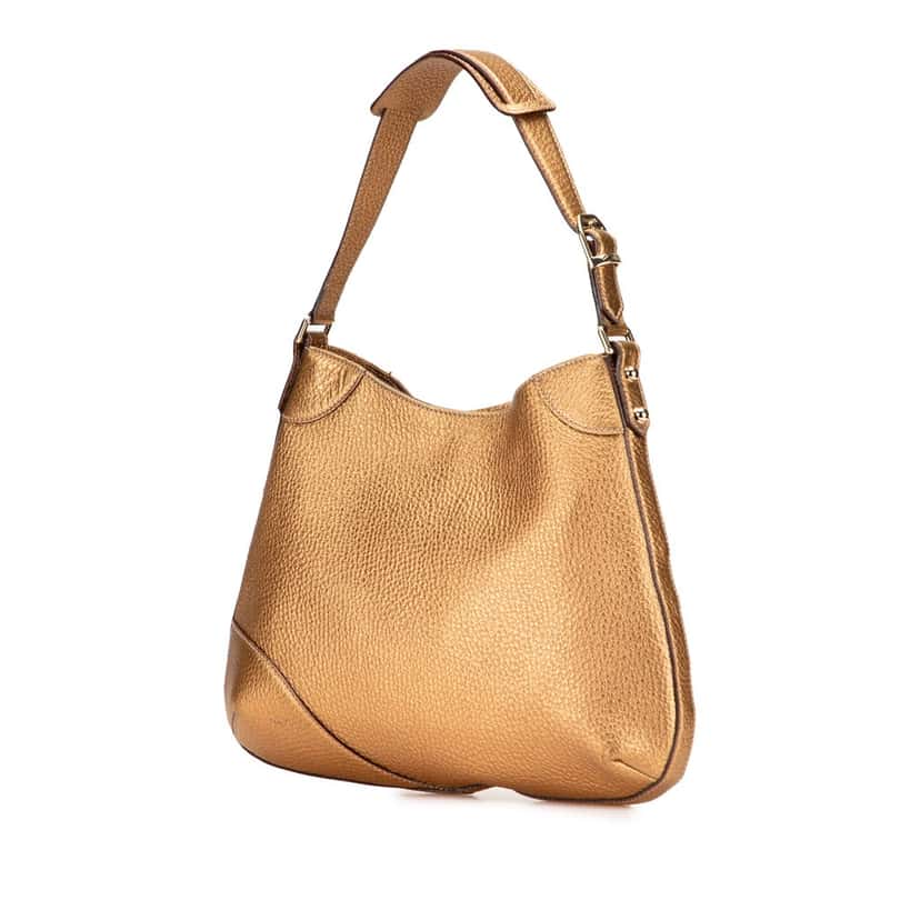 Gucci Grained Calfskin Hasler Hobo Gold Leather Good condition - Back View