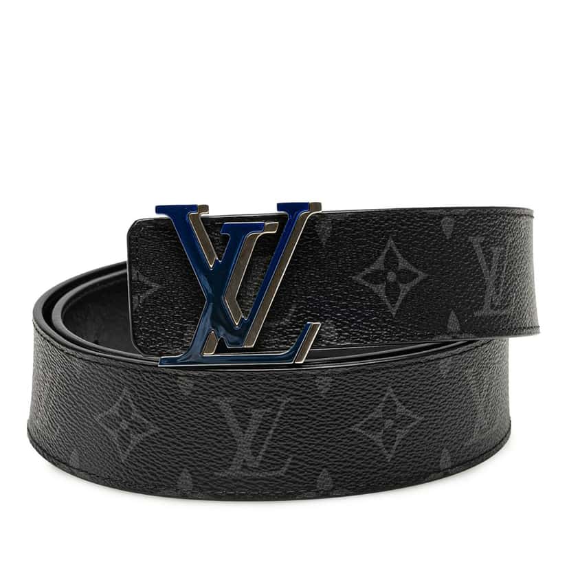 Louis Vuitton Monogram Eclipse LV Initiales Reversible Belt Black Canvas Good condition - Front View