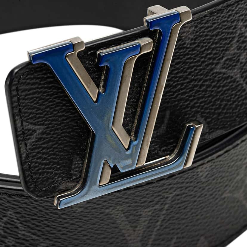 Louis Vuitton Monogram Eclipse LV Initiales Reversible Belt Black Canvas Good condition - Box View