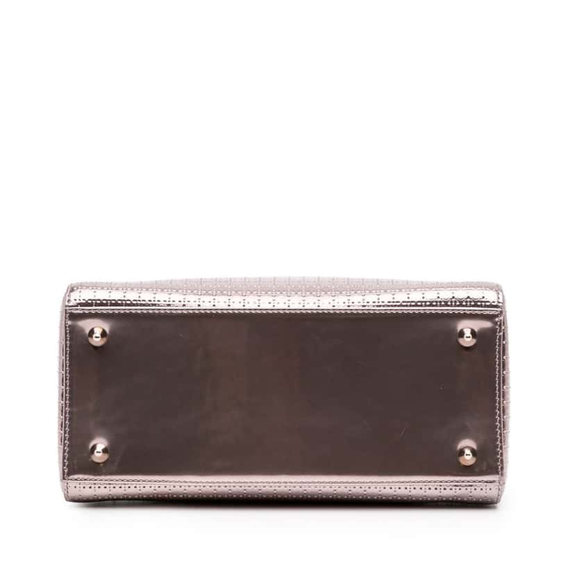 Dior Medium Metallic Patent Microcannage Lady Dior Pink Leather Good condition - Inside View
