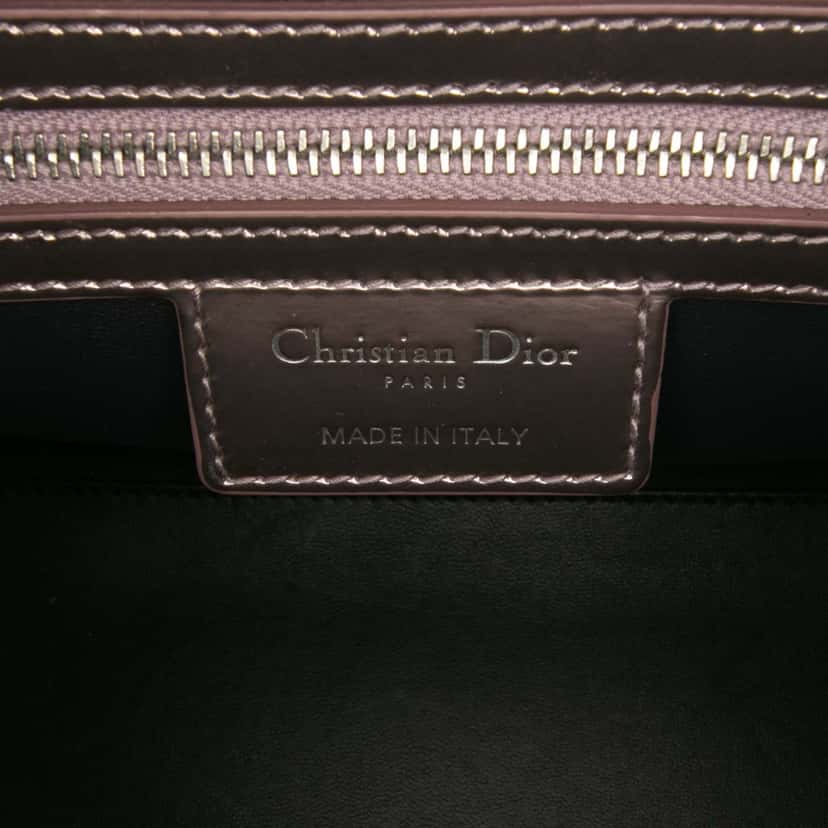 Dior Medium Metallic Patent Microcannage Lady Dior Pink Leather Good condition - Box View
