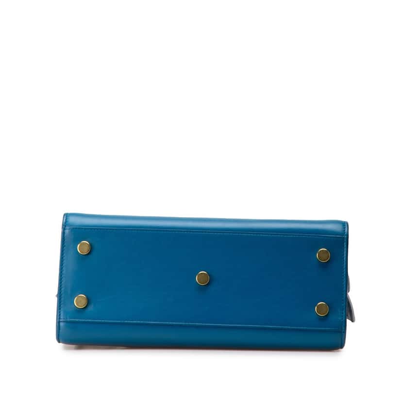 Saint Laurent Baby Leather Sac De Jour Satchel Blue Leather Good condition - Inside View